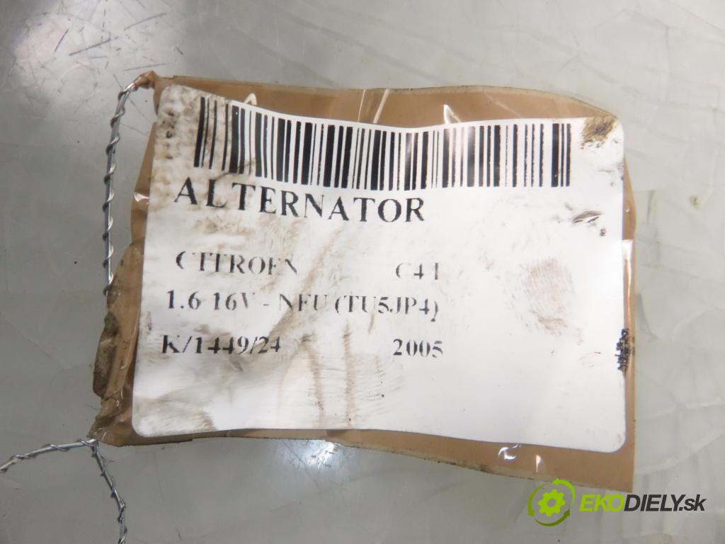 CITROEN C4 I (LC_) HB 2005 80,00 1.6 16V - NFU (TU5JP4) 1587,00 Alternátor 9656956280 (Alternátory)