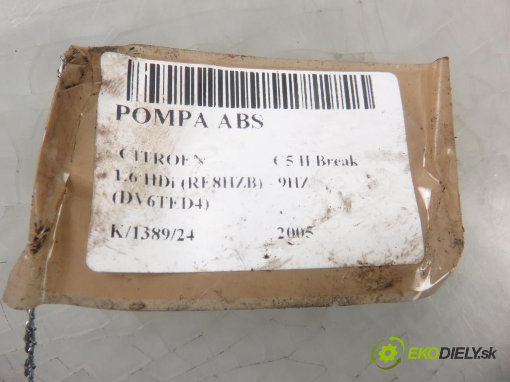 CITROEN C5 II Break (RE_) KOMBI 2005 80,00 1.6 HDi (RE8HZB) - 9HZ (DV6TED4) 1560,00 Pumpa ABS 9656419780 ; 10096011463 (Pumpy ABS)
