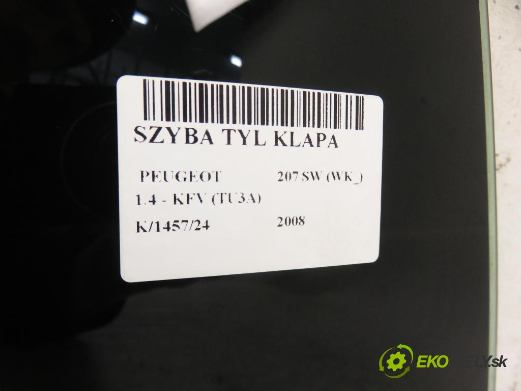 PEUGEOT 207 SW (WK_) KOMBI 2008 54,00 1.4 8V 73 - KFV (TU3A) 1360,00 Okno zadné kapota