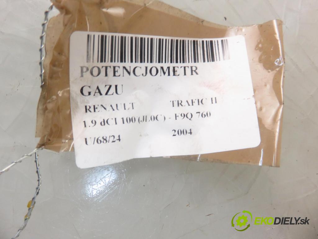 RENAULT TRAFIC II Autobus (JL) BUS 2004 74,00 1.9 dCI 100 (JL0C) - F9Q 760 1870,00 Potenciometer plynu 7700313060 ; 6PV00811914 (Pedále)