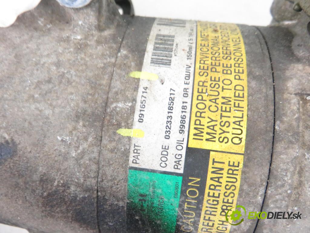 OPEL ASTRA G liftback (T98) HB 2003 66,00 1.4 16V - X 14 XE 1389,00 KOMPRESOR: klimatizace 09165714 (Kompresory)