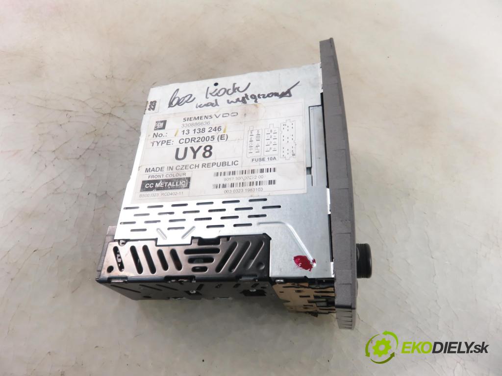 OPEL VECTRA C (Z02) SEDAN 2003 74,00 2.0 DTI 16V 101 - Y 20 DTH 1995,00 RADIO CD 13138246 ; 13154972