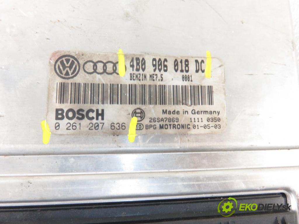 VW PASSAT B5.5 Variant (3B6) KOMBI 2002 110,00 1.8 T 20V - AWT 1781,00 řídící jednotka motora 4B0906018DC ; 0261207636