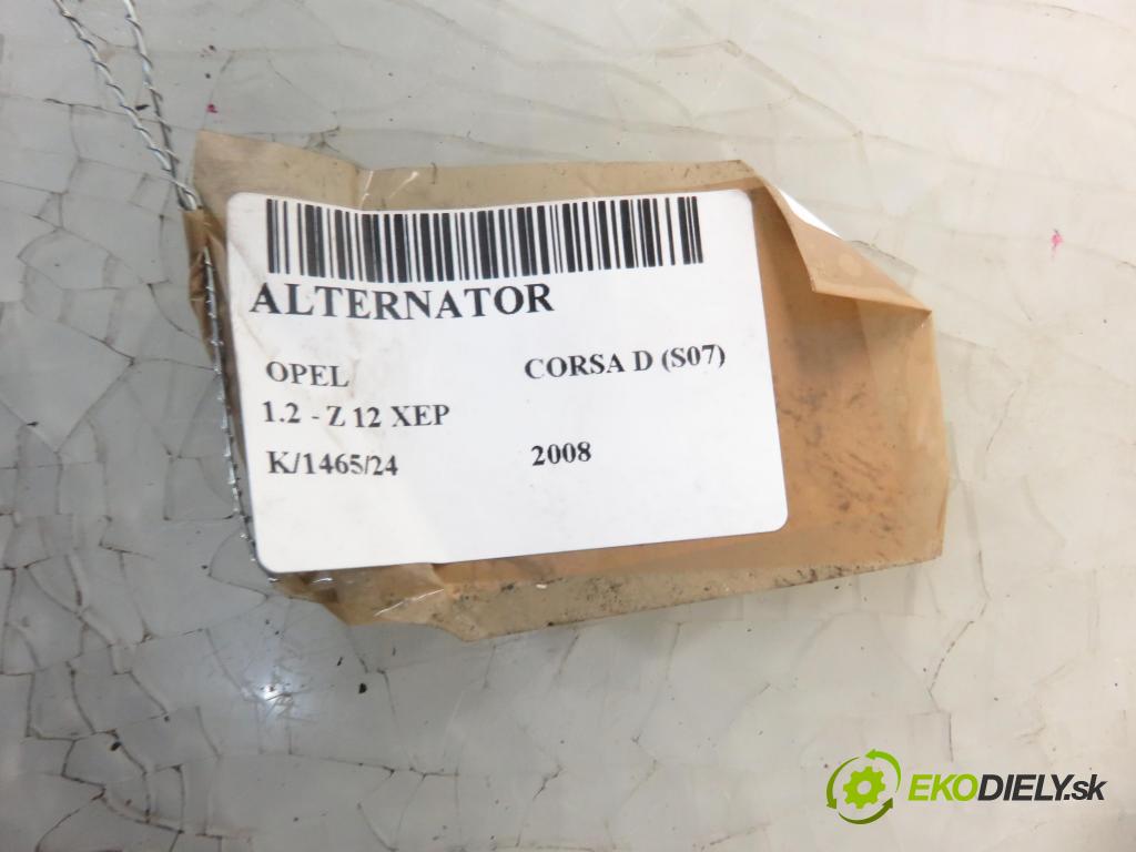 OPEL CORSA D (S07) HB 2008 59,00 1.2 - Z 12 XEP 1229,00 Alternátor 0124325171 ; 13222930ZY (Alternátory)