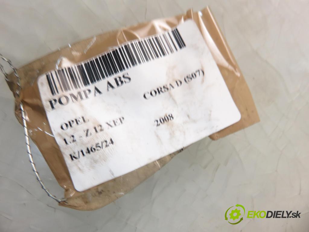 OPEL CORSA D (S07) HB 2008 59,00 1.2 - Z 12 XEP 1229,00 Pumpa ABS 0265800422 ; 13277812 ; 0265232238 (Pumpy ABS)