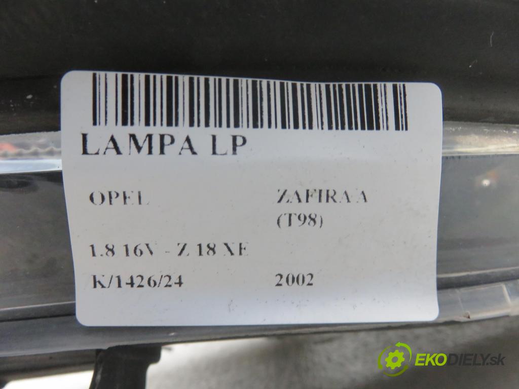 OPEL ZAFIRA A Nadwozie Wielkopojemne (MPV) (T98) MINIVAN 2002 92,00 1.8 16V 125 - Z 18 XE 1796,00 Svetlo LP 90582021