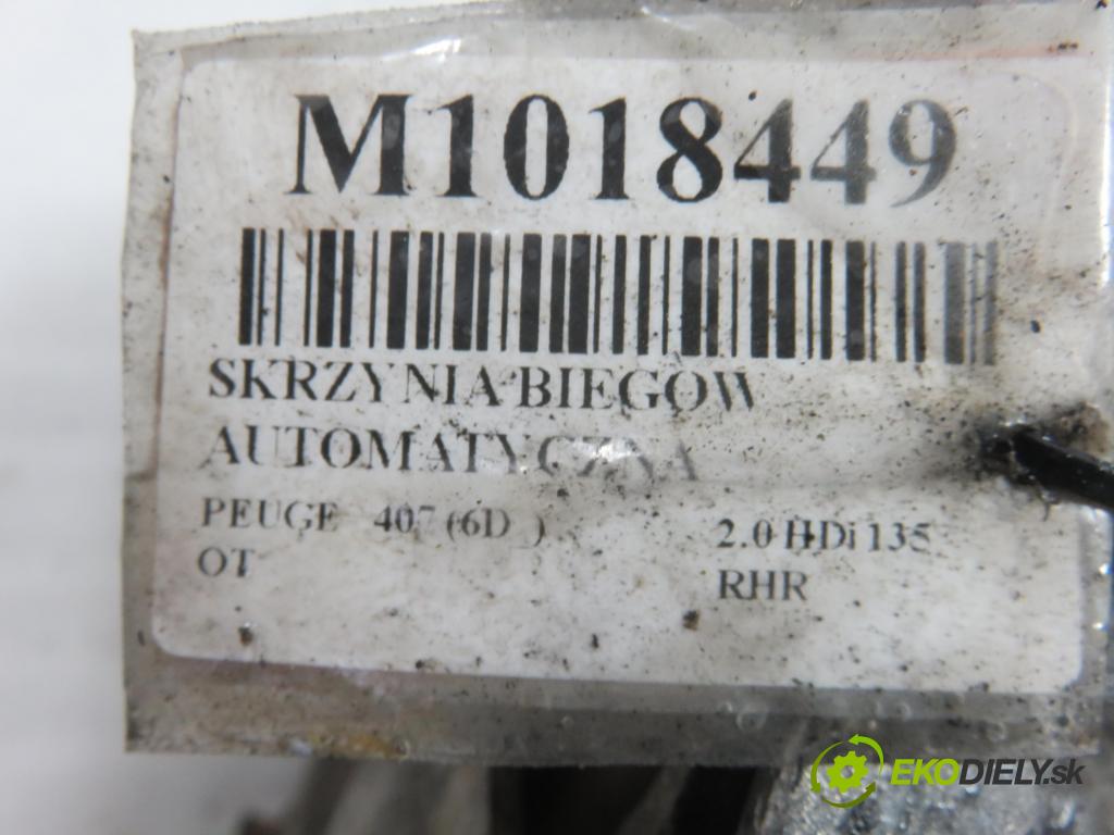 PEUGEOT 407 (6D_) SEDAN 2006 100,00 2.0 HDi 135 - RHR 1997,00 Prevodovka automatická 20HZ32