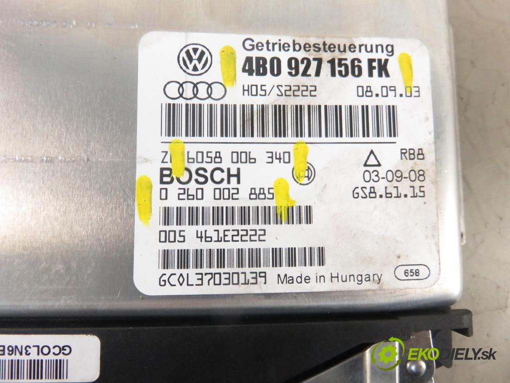 AUDI A6 Avant (4B5, C5) KOMBI 2003 132,00 2.5 TDI quattro - BAU 2496,00 řídící jednotka převodovky 4B0927156FK ; 0260002885 ; 6058006340