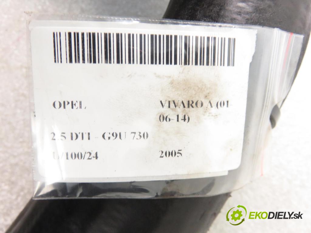 OPEL VIVARO A Autobus (X83) BUS 2005 99,00 2.5 DTI - G9U 730 2464,00 Rúra intercoolera turba 8200208510 ; 91167975