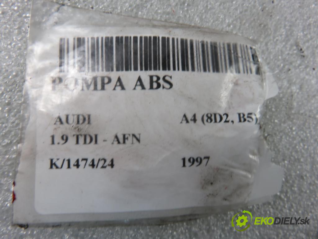 AUDI A4 (8D2, B5) SEDAN 1997 81,00 1.9 TDI 110 - AFN 1896,00 Pumpa ABS 8E0614111AB ; 0265216559 ; 0273004281 (Pumpy ABS)