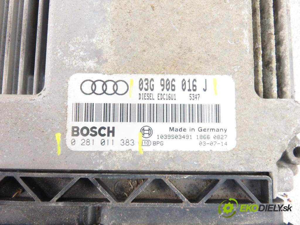 AUDI A3 (8P1) HB 2003 77,00 1.9 TDI PD 105 - BKC 1896,00 řídící jednotka motora 03G906016J ; 0281011383