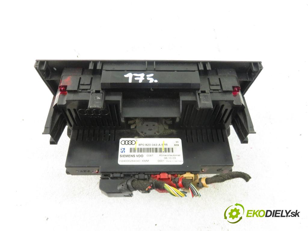 AUDI A3 (8P1) HB 2003 77,00 1.9 TDI PD 105 - BKC 1896,00 Panel topení KLIMATRONIK 8P0820043A