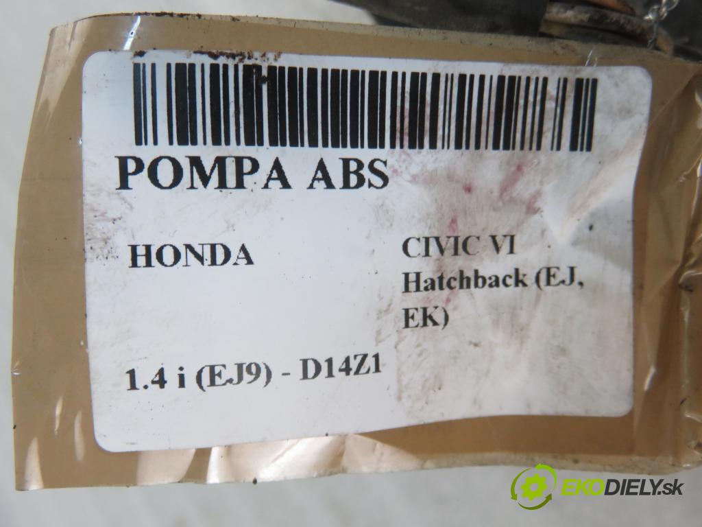 HONDA CIVIC VI Hatchback (EJ, EK) HB 1999 55,00 1.4 i (EJ9) - D14Z1 1396,00 Pumpa ABS Q003T05777 ; AC051192111 (Pumpy ABS)