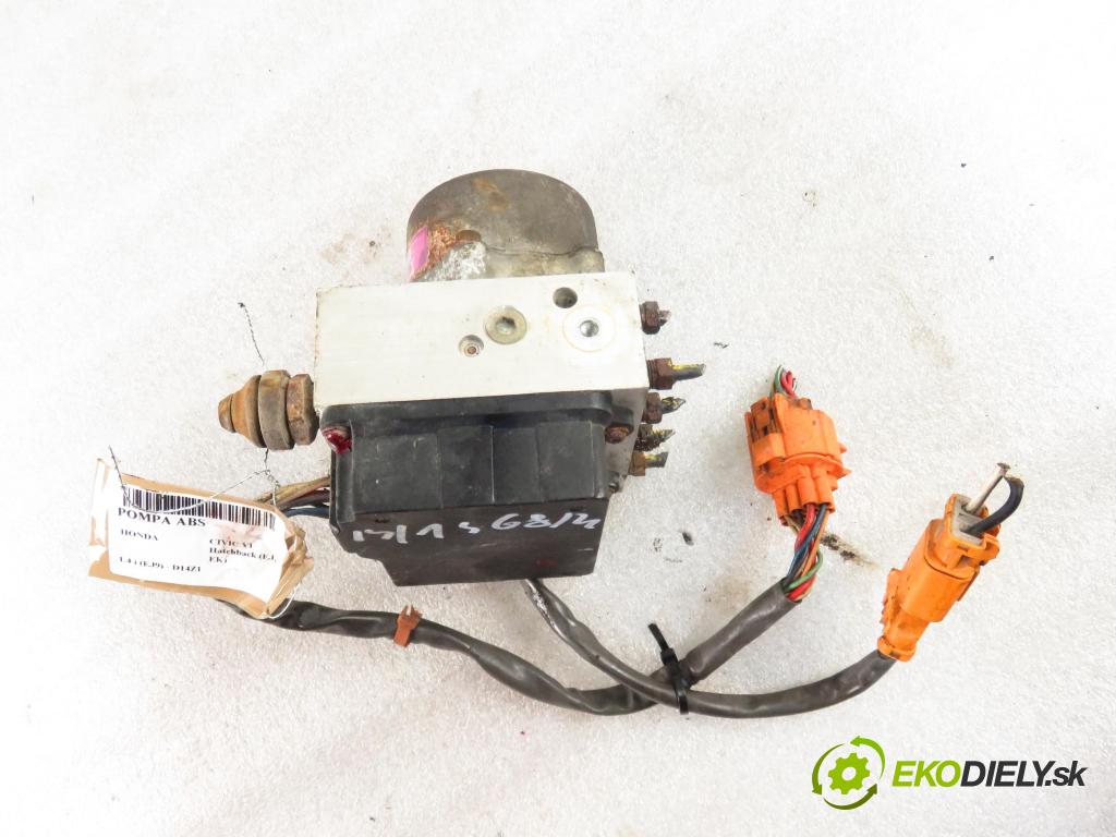 HONDA CIVIC VI Hatchback (EJ, EK) HB 1999 55,00 1.4 i (EJ9) - D14Z1 1396,00 Pumpa ABS Q003T05777 ; AC051192111 (Pumpy ABS)