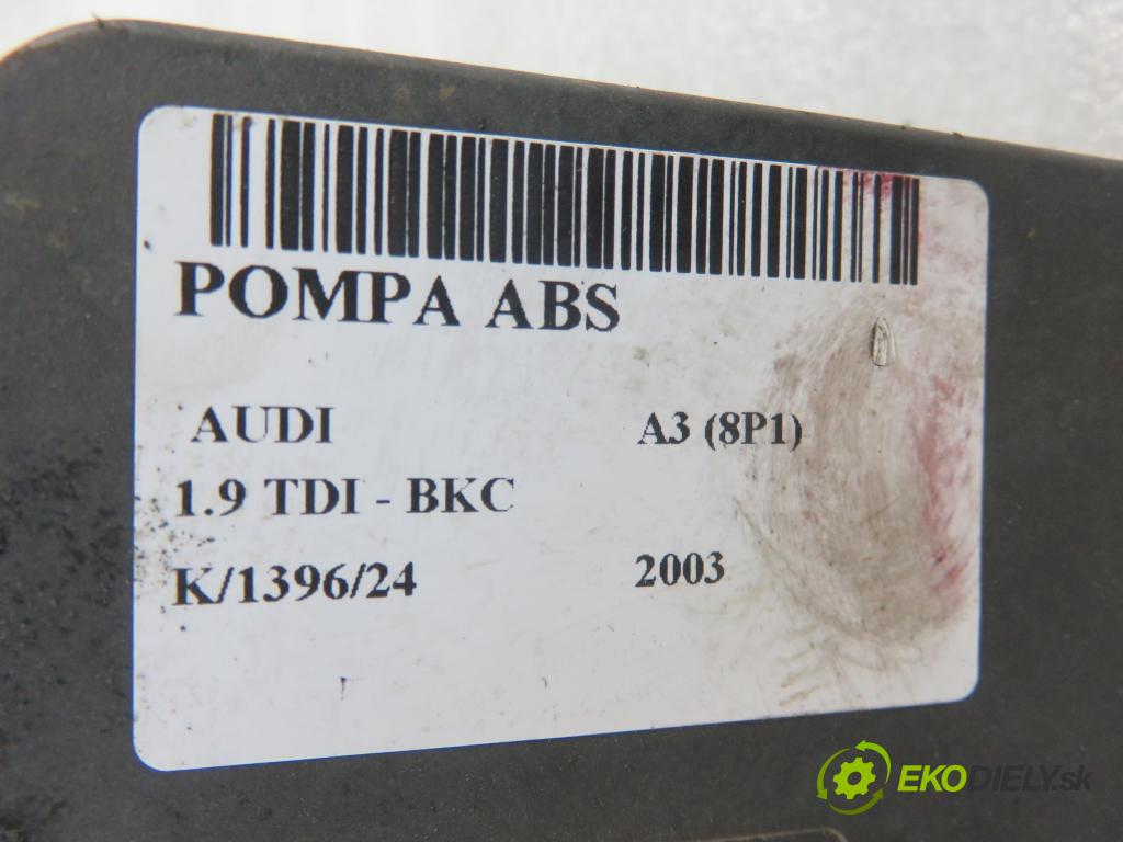 AUDI A3 (8P1) HB 2003 77,00 1.9 TDI PD 105 - BKC 1896,00 Pumpa ABS 1K0614517B ; 10096003433 ; 1K0907379D (Pumpy ABS)