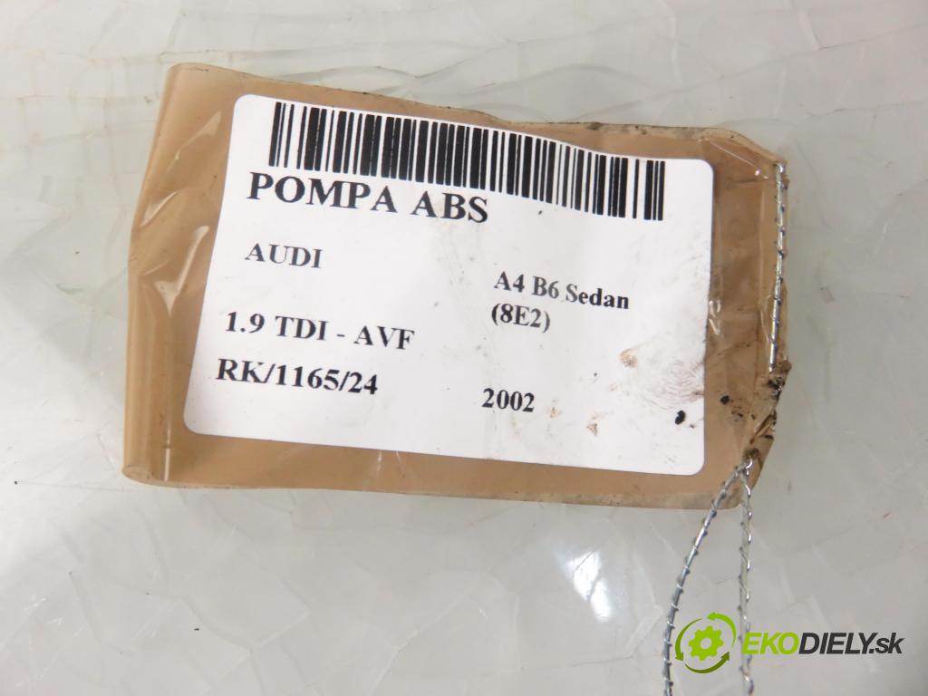 AUDI A4 (8E2, B6) SEDAN 2002 96,00 1.9 TDI PD 130 1896,00 Pumpa ABS 0265950011 ; 8E0614517 ; 0265225048 (Pumpy ABS)