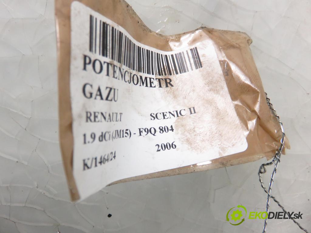 RENAULT SCENIC II (JM0/1_) MINIVAN 2006 96,00 1.9 dCi (JM15) - F9Q 804 1870,00 Potenciometer plynu 8200159647B (Pedále)