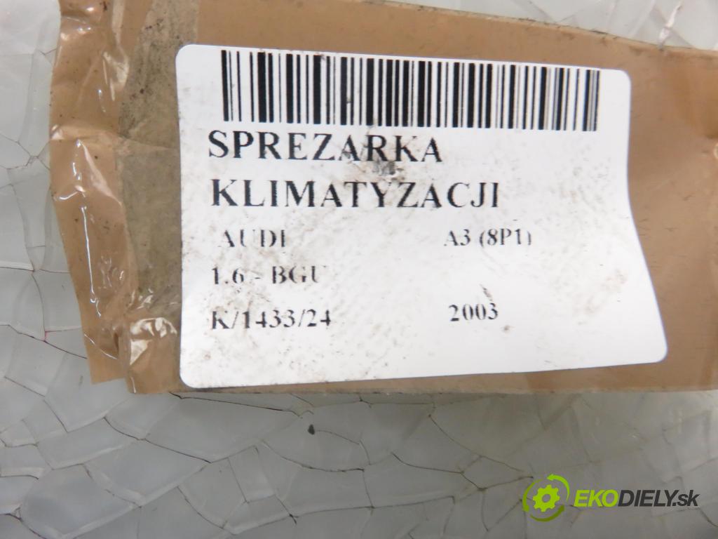 AUDI A3 (8P1) HB 2003 75,00 1.6 - BGU 1595,00 KOMPRESOR: klimatizace 1K0820803F ; 4472209202 (Kompresory)