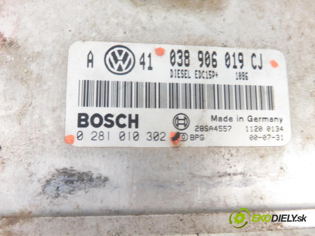 VW GOLF IV (1J1) HB 2001 85,00 1.9 TDI - AJM 1896,00 řídící jednotka motora 038906019CJ ; 02810010302