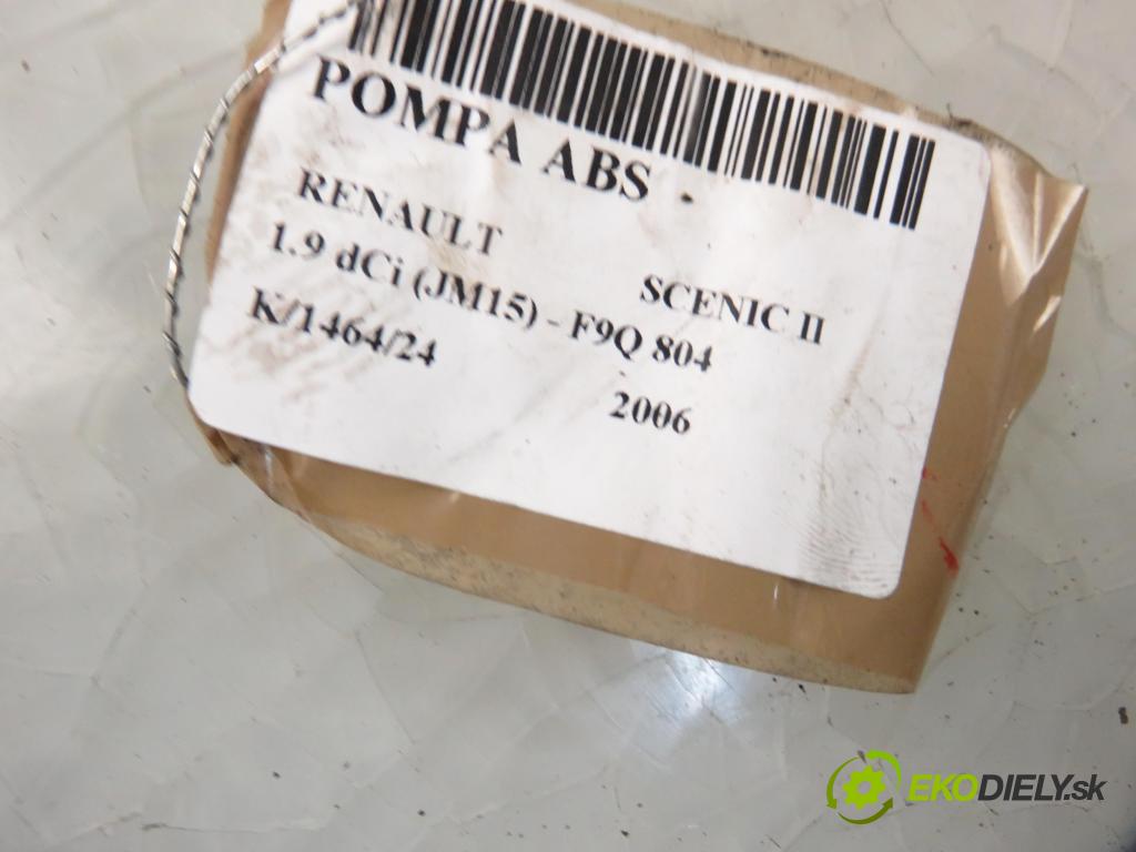 RENAULT SCENIC II (JM0/1_) MINIVAN 2006 96,00 1.9 dCi (JM15) - F9Q 804 1870,00 Pumpa ABS 0265950454 ; 0265234472 (Pumpy ABS)
