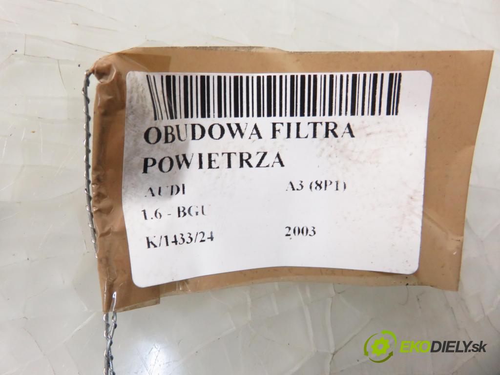 AUDI A3 (8P1) HB 2003 75,00 1.6 - BGU 1595,00 Obal filtra vzduchu 1F0129607 ; 1K0129610B ; 1F0129601 (Obaly filtrov vzduchu)