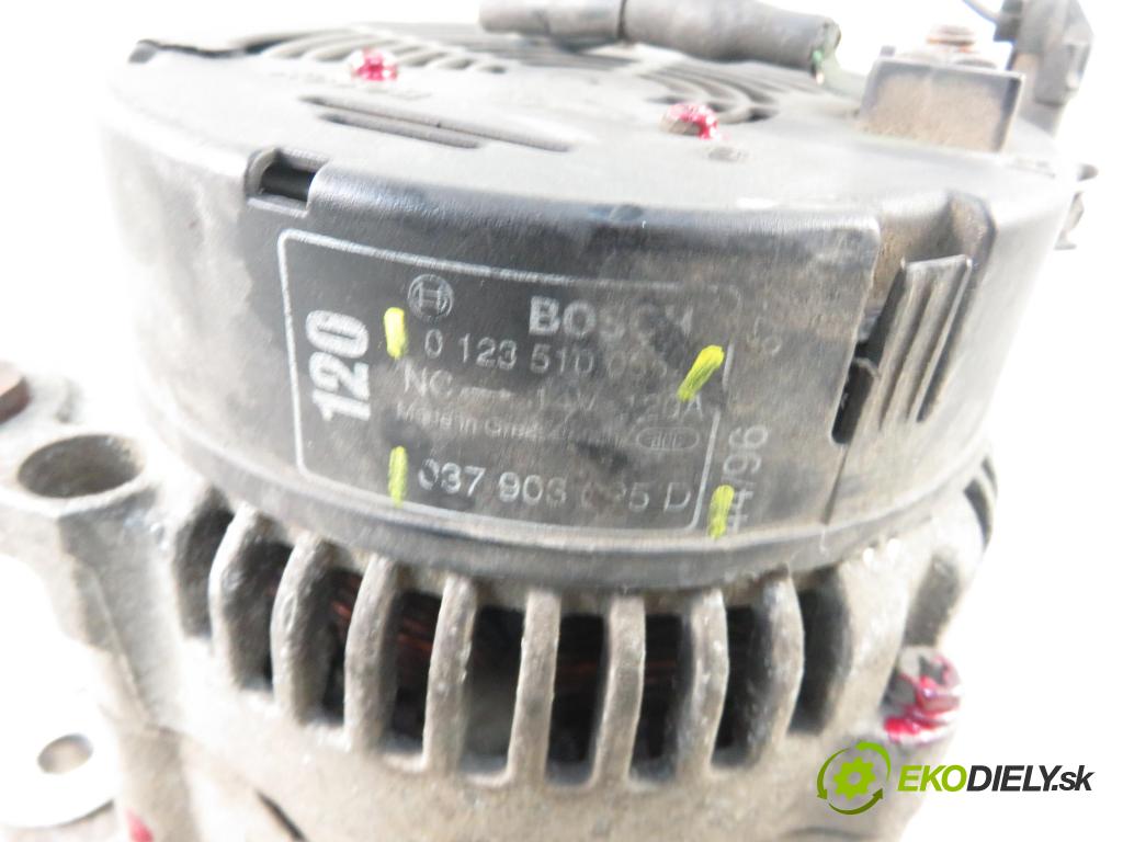 AUDI A3 (8L1) HB 1996 74,00 1.6 8V 101 - AEH 1595,00 Alternátor 037903025D ; 0123510065 (Alternátory)