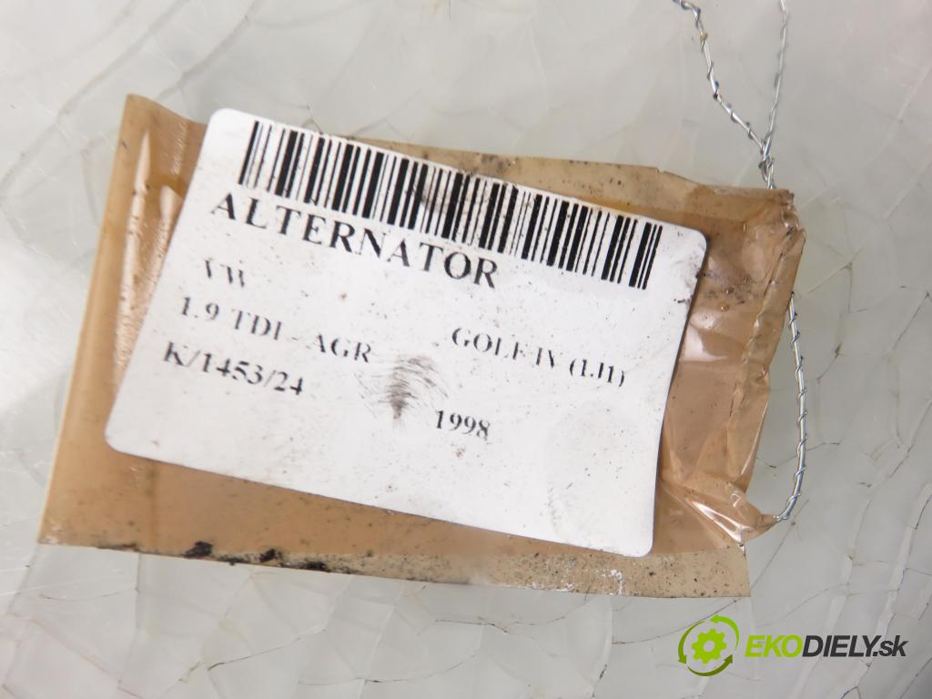 VW GOLF IV (1J1) HB 1998 66,00 1.9 TDI - AGR 1896,00 Alternátor 028903028E (Alternátory)