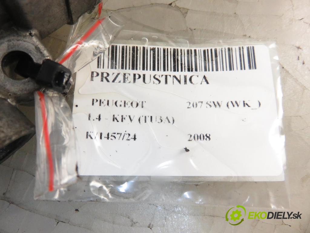 PEUGEOT 207 SW (WK_) KOMBI 2008 54,00 1.4 8V 73 - KFV (TU3A) 1360,00 Škrtiaca klapka 9640796280 ; 408239821001 (Škrtiace klapky)