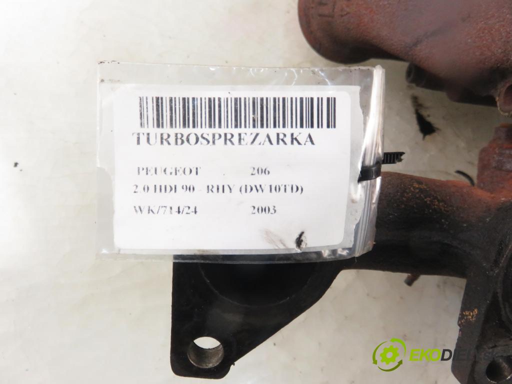 PEUGEOT 206 liftback (2A/C) HB 2003 66,00 2.0 HDI 90 - RHY 1997,00 RYCHLONABÍJEČKA: K03225269 (Turbodúchadla (kompletní))