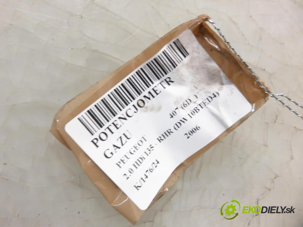 PEUGEOT 407 (6D_) SEDAN 2006 100,00 2.0 HDi 135 - RHR 1997,00 Potenciometer plynu 9650341780 ; 0280755012 (Pedále)