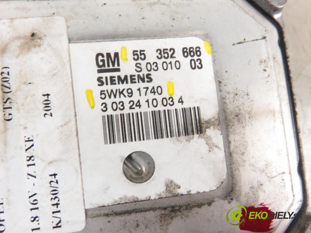 OPEL VECTRA C GTS (Z02) LIFTBACK 2004 90,00 1.8 16V 122 - Z 18 XE 1796,00 řídící jednotka motora 55352666 ; 5WK91740