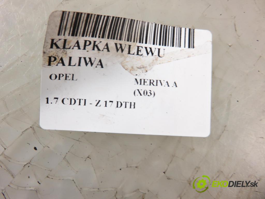 OPEL MERIVA A nadwozie wielkoprzestrzenne (MPV) (X03) MINIVAN 2004 74,00 1.7 CDTI 100 - Z 17 DTH 1686,00 Dvierka nádrže paliva 468435664 (Ostatné)