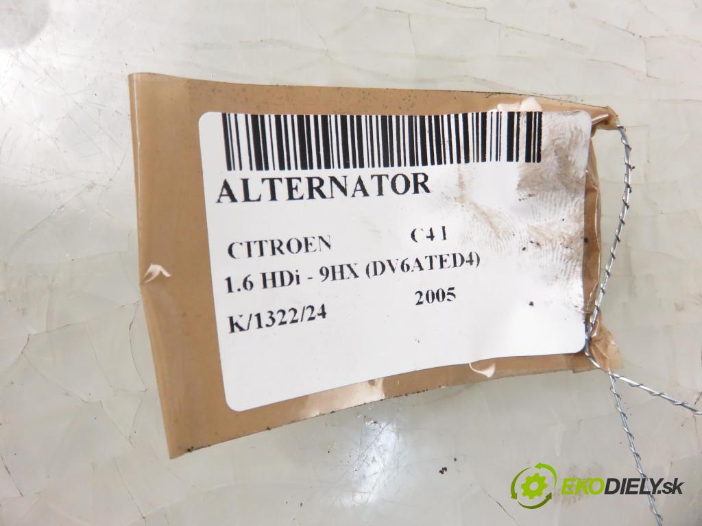 CITROEN C4 I (LC_) HB 2005 66,00 1.6 HDi - 9HX (DV6ATED4) 1560,00 Alternátor 9646321780 ; TG15C053 ; 2542924A (Alternátory)