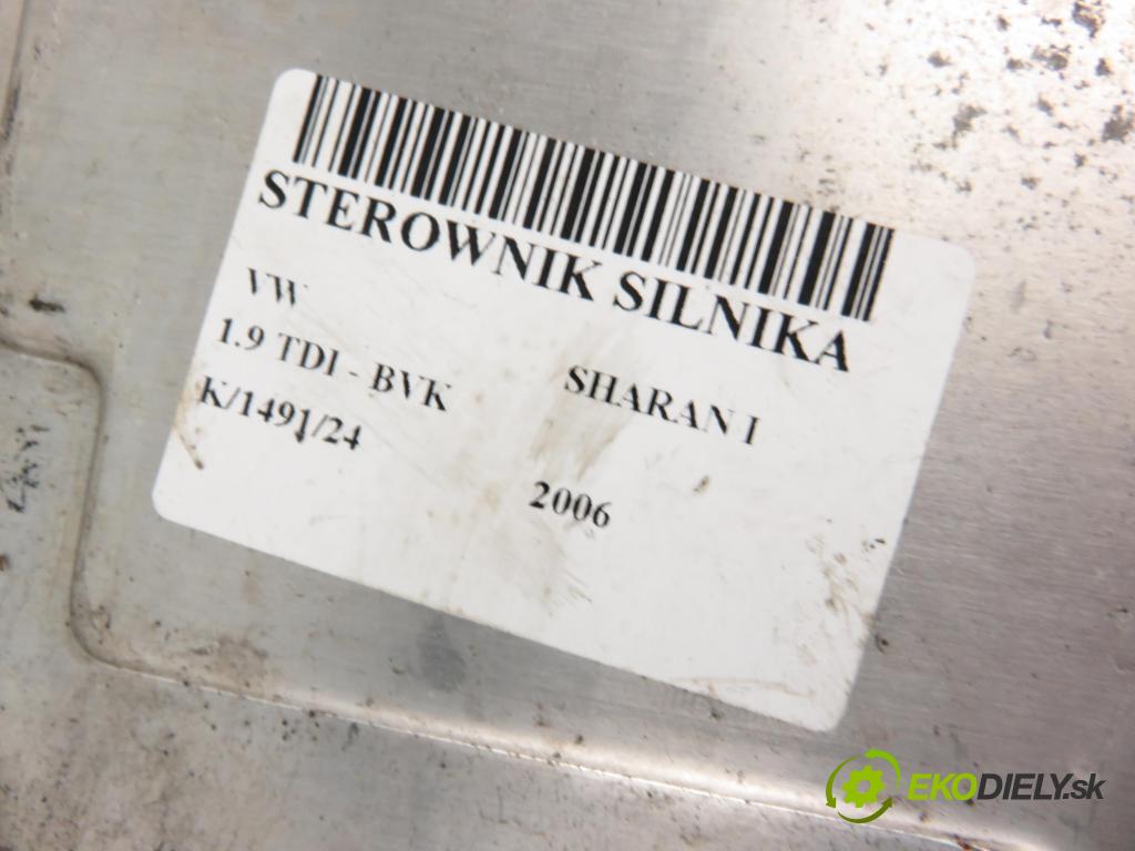 VW SHARAN (7M8, 7M9, 7M6) MINIVAN 2006 85,00 1.9 TDI - BVK 1896,00 řídící jednotka motora 038906019PA ; 0281012932