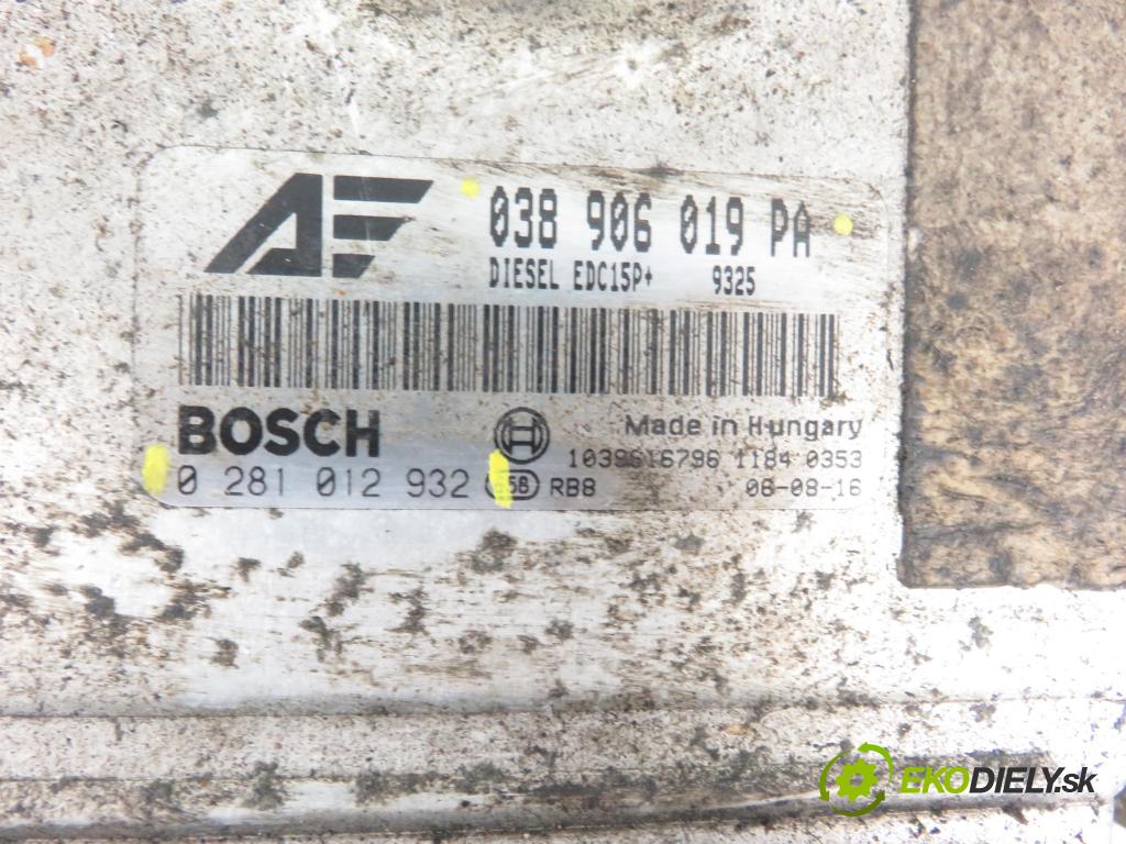 VW SHARAN (7M8, 7M9, 7M6) MINIVAN 2006 85,00 1.9 TDI - BVK 1896,00 řídící jednotka motora 038906019PA ; 0281012932