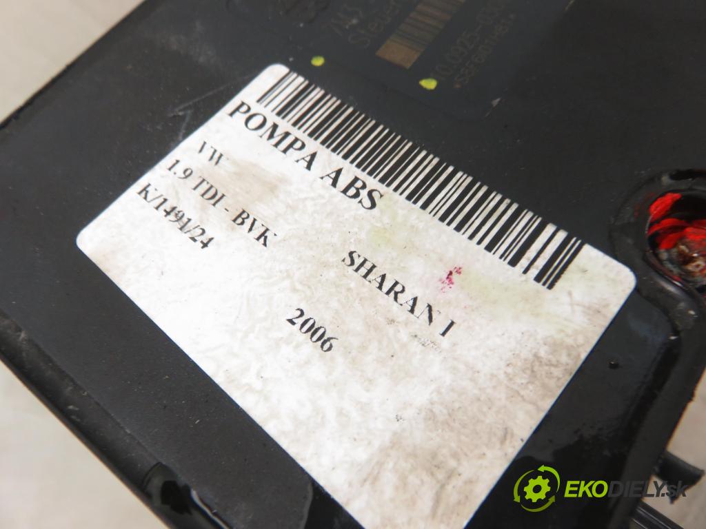 VW SHARAN (7M8, 7M9, 7M6) MINIVAN 2006 85,00 1.9 TDI - BVK 1896,00 Pumpa ABS 7M3907379F ; 10092503063 (Pumpy ABS)