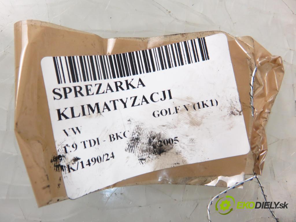 VW GOLF V (1K1) HB 2005 77,00 1.9 TDI PD 105 - BKC 1896,00 KOMPRESOR: klimatizace 1K0820803G (Kompresory)