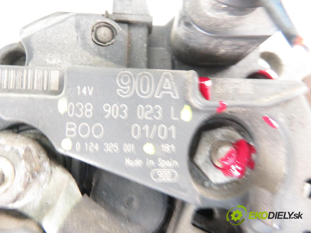 AUDI A4 Avant (8D5, B5) KOMBI 2000 85,00 1.9 TDI - AJM 1896,00 Alternátor 038903023L ; 0124325001 (Alternátory)