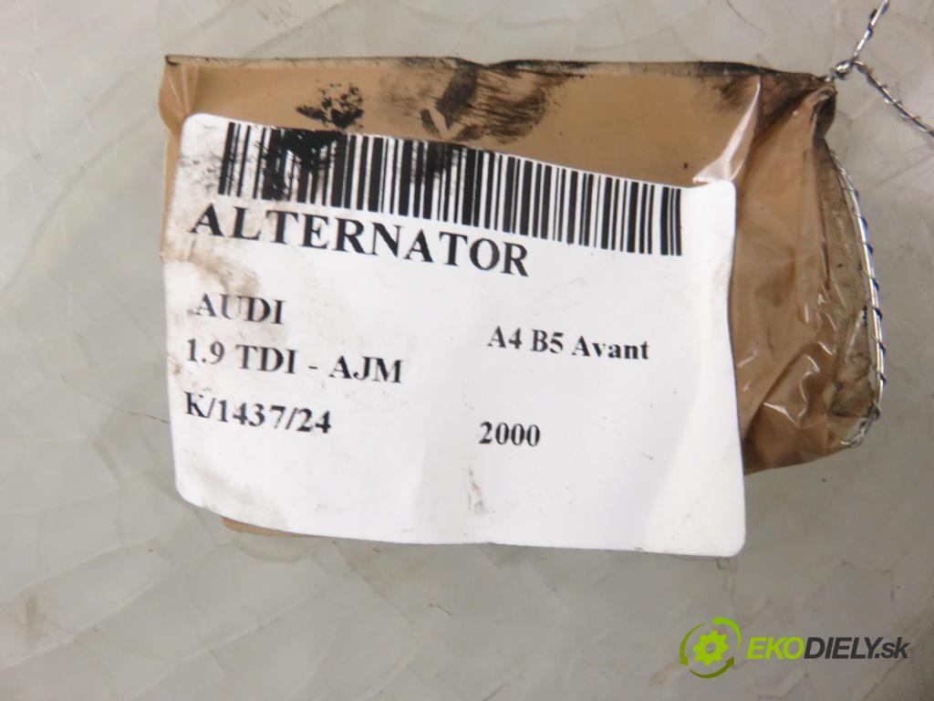 AUDI A4 Avant (8D5, B5) KOMBI 2000 85,00 1.9 TDI - AJM 1896,00 Alternátor 038903023L ; 0124325001 (Alternátory)