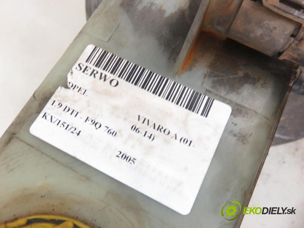 OPEL VIVARO A Autobus (X83) BUS 2005 74,00 1.9 CDTI 101 - F9Q 760 1870,00 Posilovač 8200300847 ; 93852216 (Servočerpadlá, pumpy riadenia)