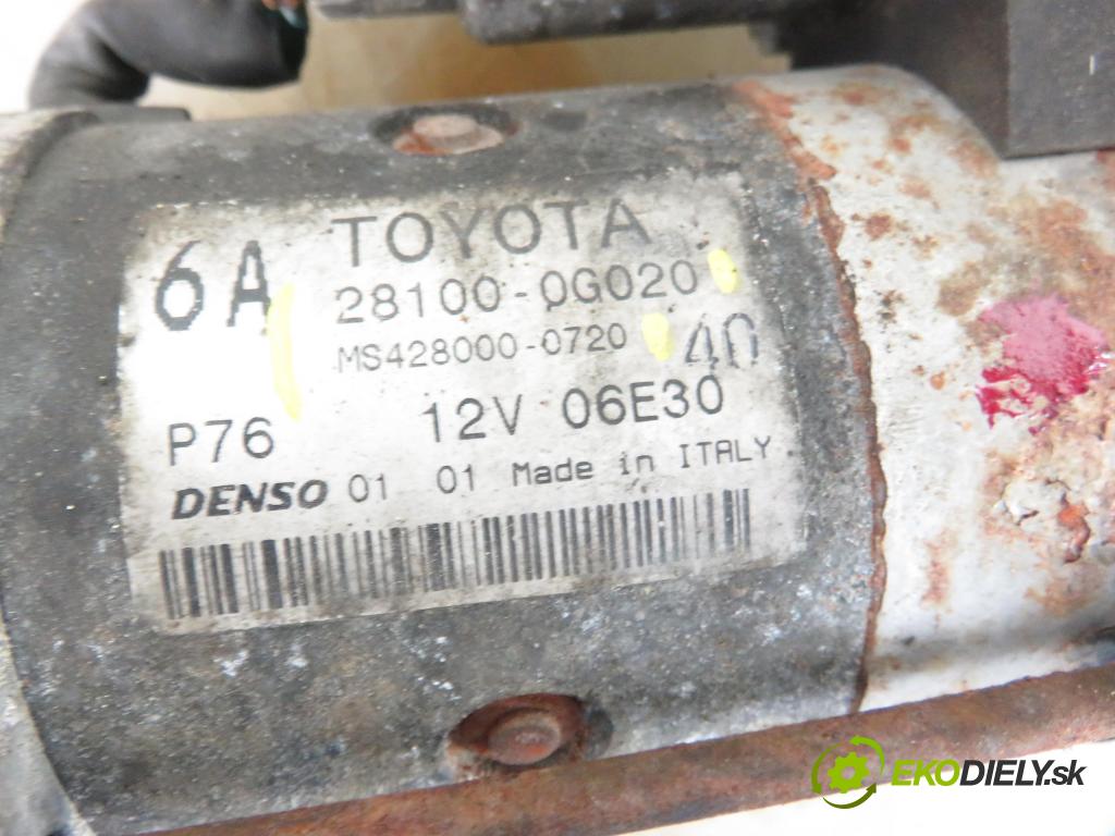 TOYOTA AVENSIS sedan (_T25_) LIFTBACK 2003 85,00 2.0 D-CAT 116- 1CD-FTV 1995,00 Štartér 281000G020 ; MS4280000720 (Štartéry)