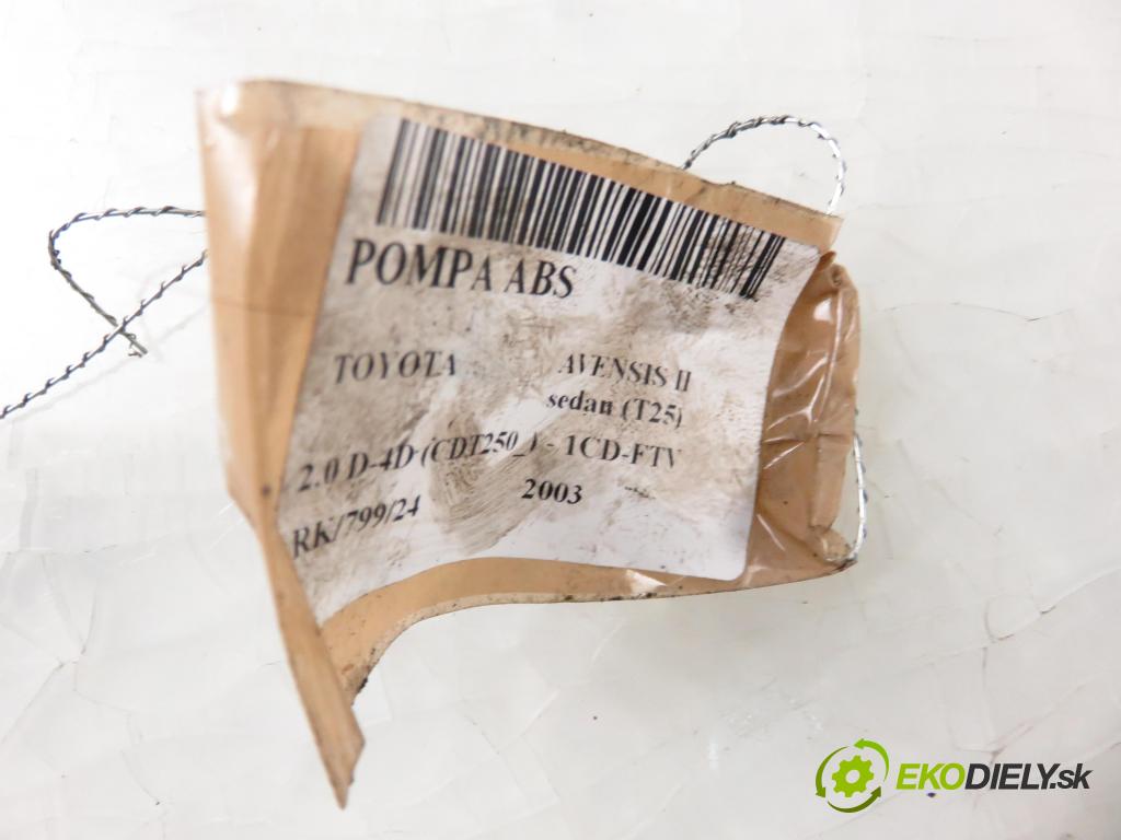 TOYOTA AVENSIS sedan (_T25_) LIFTBACK 2003 85,00 2.0 D-CAT 116- 1CD-FTV 1995,00 Pumpa ABS 8954105071 ; 0265950101 ; 4454005031 (Pumpy ABS)