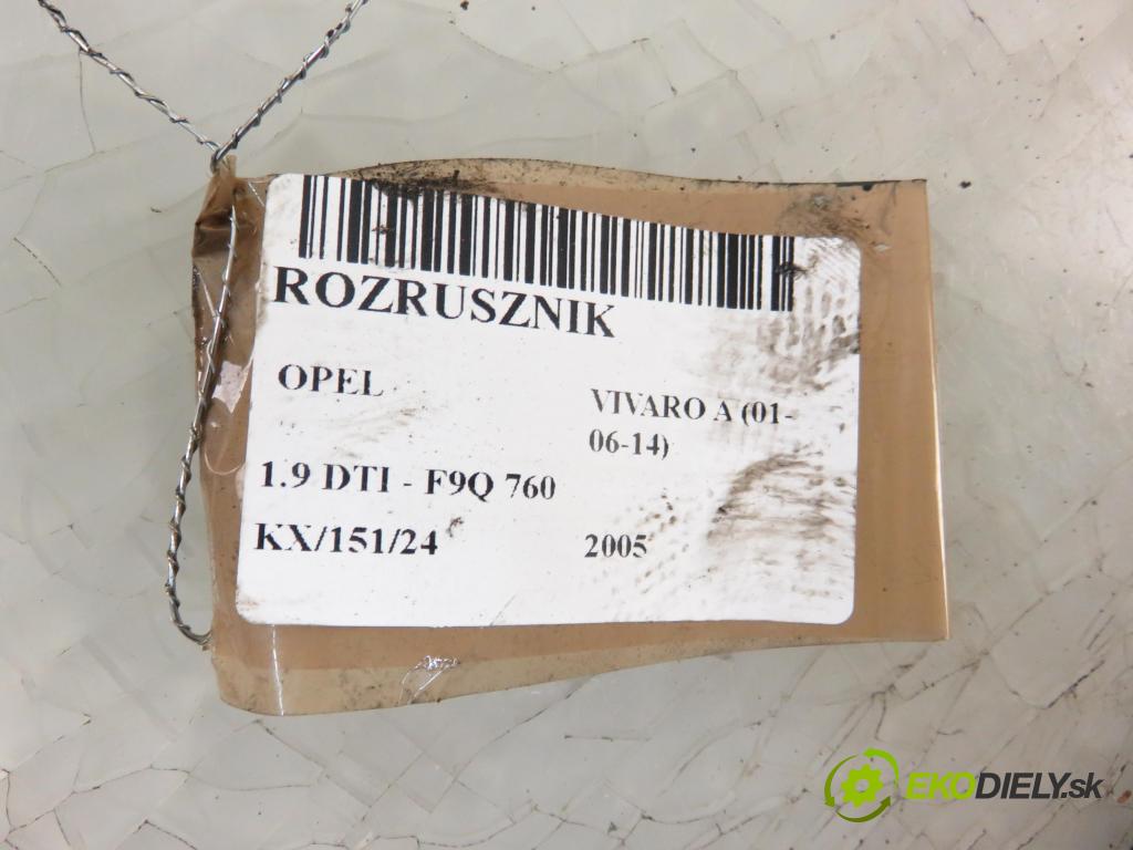 OPEL VIVARO A Autobus (X83) BUS 2005 74,00 1.9 CDTI 101 - F9Q 760 1870,00 Štartér D7R44 (Štartéry)