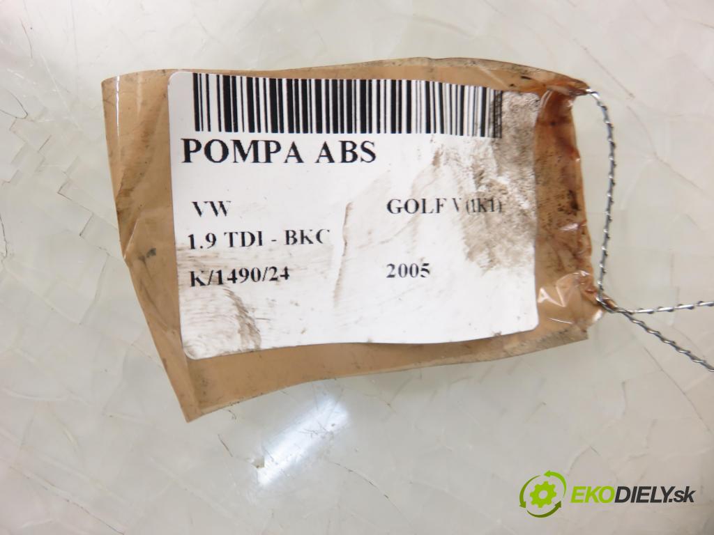 VW GOLF V (1K1) HB 2005 77,00 1.9 TDI PD 105 - BKC 1896,00 Pumpa ABS 1K0907379N ; 10097003133 (Pumpy ABS)