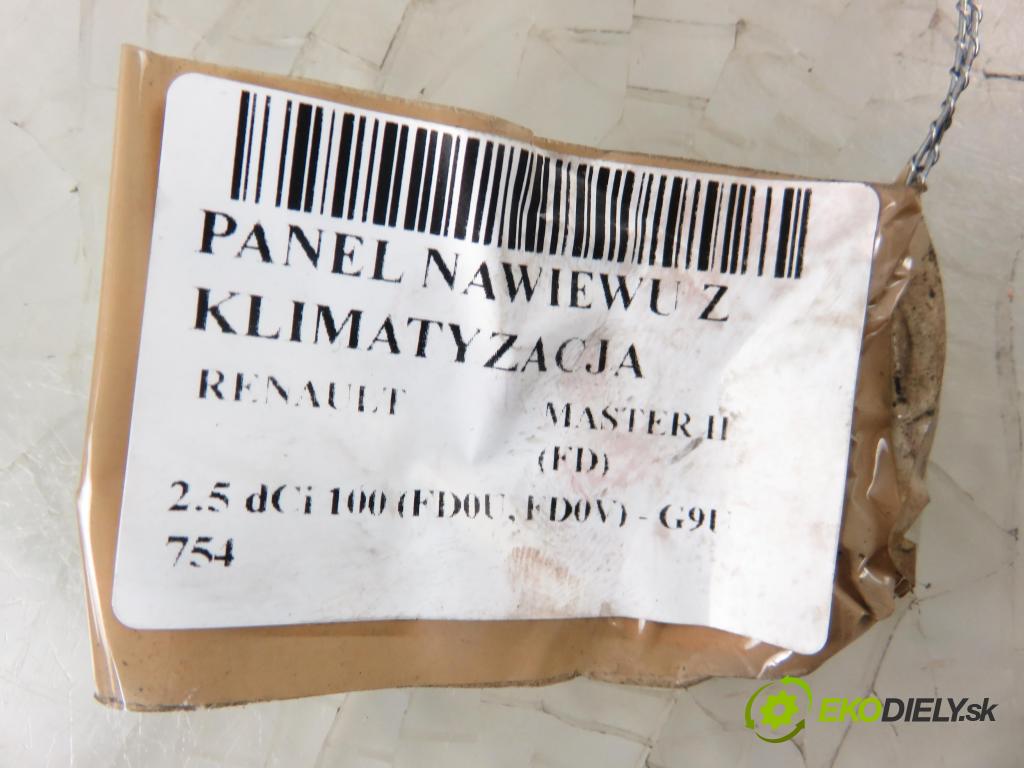 RENAULT MASTER II Skrzynia (FD) FURGON 2004 73,00 2.5 dCi 100 - G9U 754 2464,00 Panel topení KLIMATIZACE: 92537