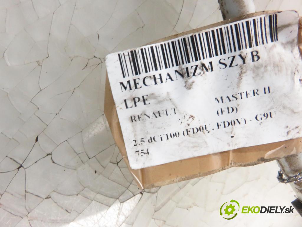 RENAULT MASTER II Skrzynia (FD) FURGON 2004 73,00 2.5 dCi 100 - G9U 754 2464,00 mechanismus oken 8200162708