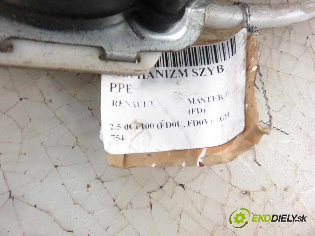 RENAULT MASTER II Skrzynia (FD) FURGON 2004 73,00 2.5 dCi 100 - G9U 754 2464,00 mechanismus oken PPE 8200162710
