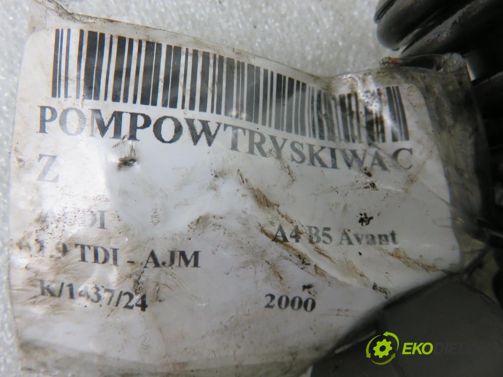 AUDI A4 Avant (8D5, B5) KOMBI 2000 85,00 1.9 TDI - AJM 1896,00 Vstrekovač 038130073F ; 0414720007 (Vstrekovače)