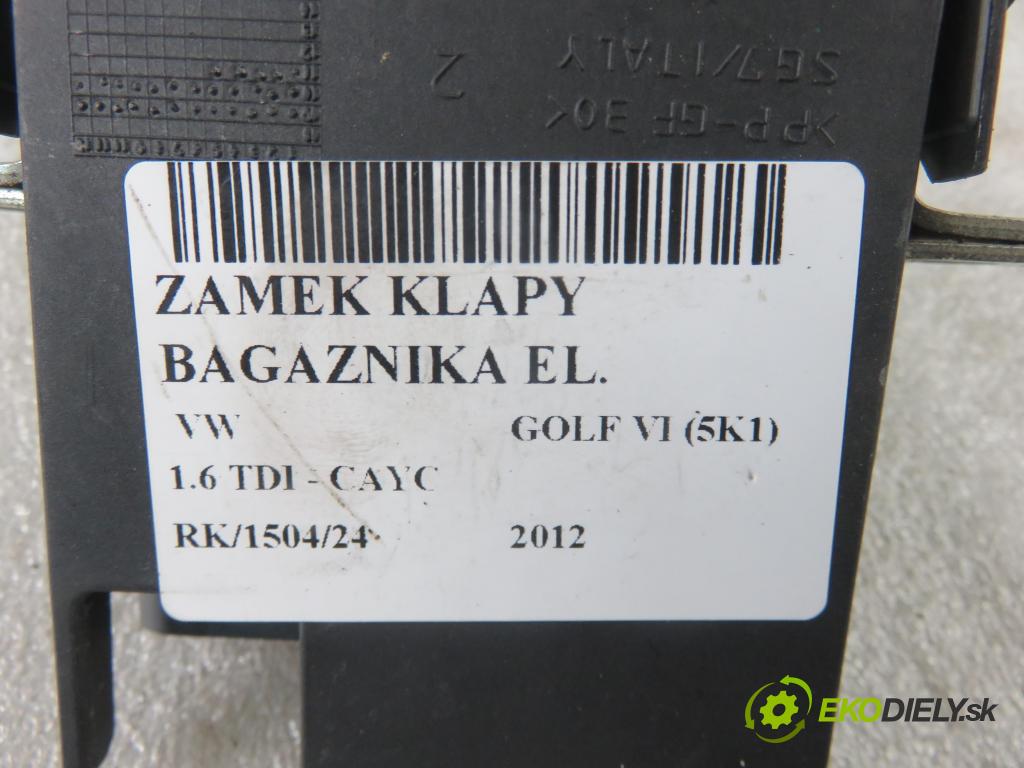 VW GOLF VI (5K1) HB 2012 77,00 1.6 TDI - CAYC 1598,00 zámok dveří kufr EL. 5K0827505A