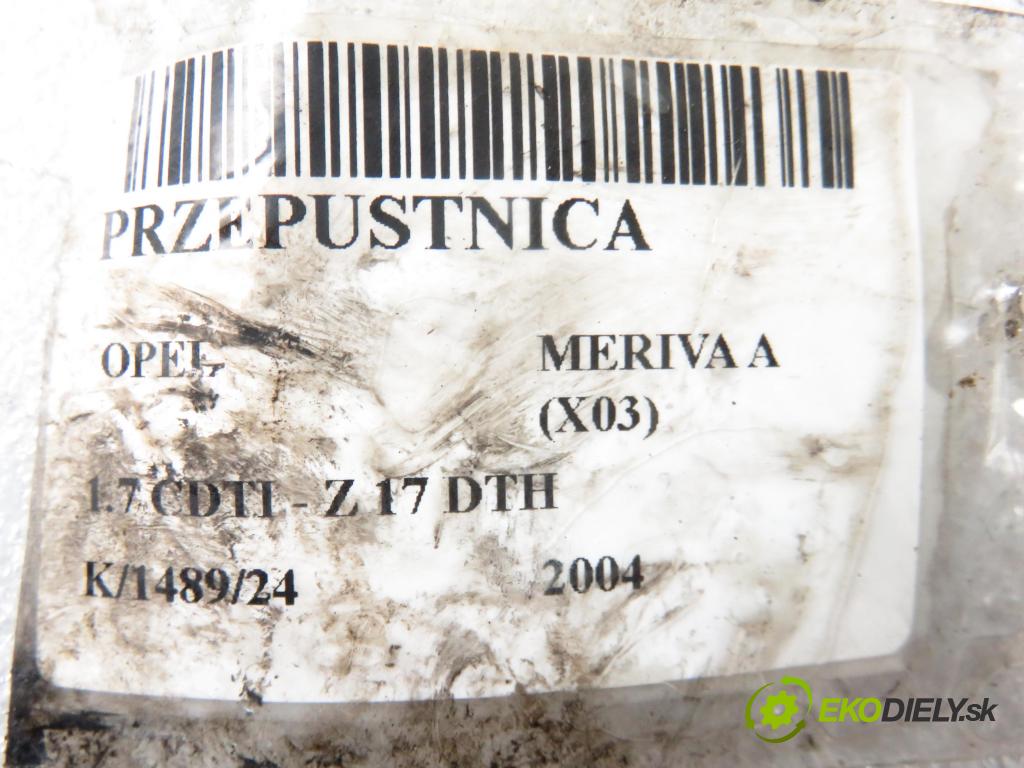 OPEL MERIVA A nadwozie wielkoprzestrzenne (MPV) (X03) MINIVAN 2004 74,00 1.7 CDTI 100 - Z 17 DTH 1686,00 Škrtiaca klapka 8973002310 (Škrtiace klapky)
